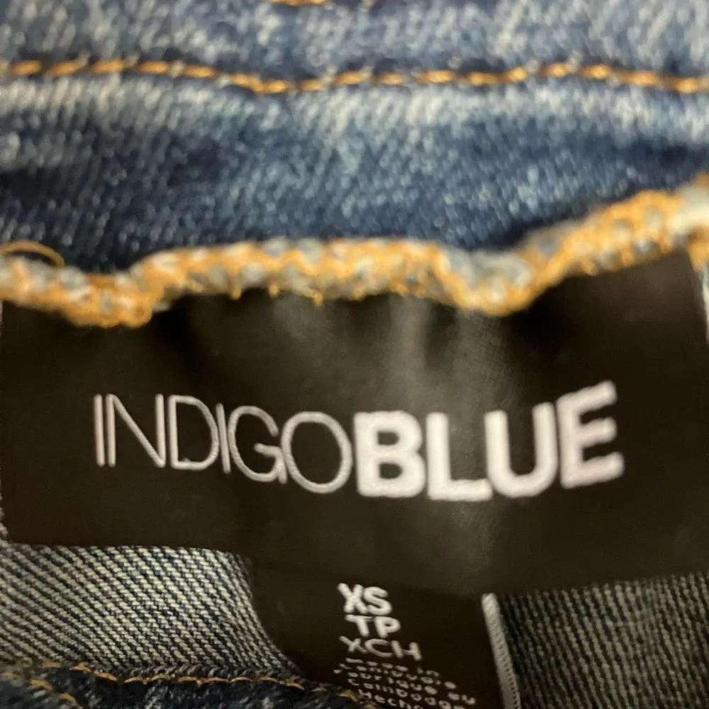 Indigo Blue Women’s Distressed Denim Maternity Overall Bibs, XS
